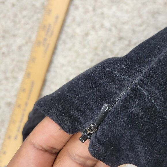 Talbots Pants Womens 4 Black Velvety Casual Classic Side Zip Slim - Picture 5 of 10